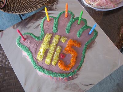 Hi 5 Hand Birthday Cake