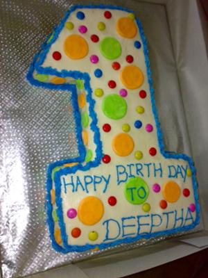 Number One 1st Birthday Cake