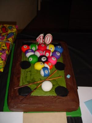 Pool Table Birthday Cake