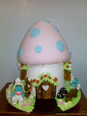 Smurf House Cake