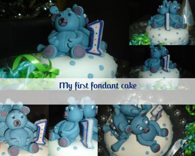 Teddy Bear First Birthday Cake