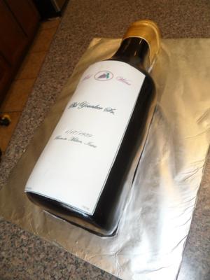 3D Wine Bottle Cake