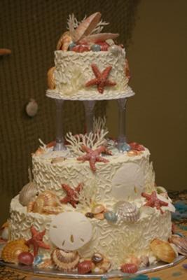 Beach Inspired Wedding Cake