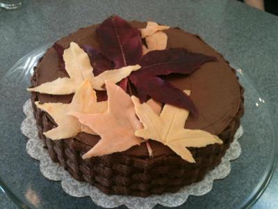 Fall Leaves Cake for Thanksgiving