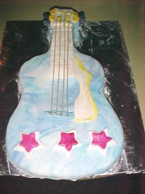 Guitar Cake Made With Fondant
