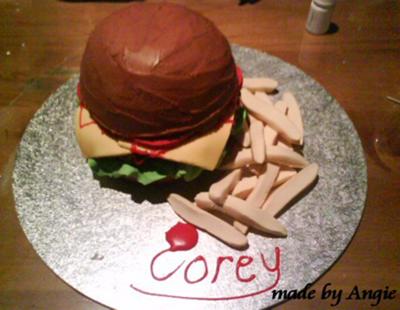 Corey's Hamburger & Chips (Fries) Cake