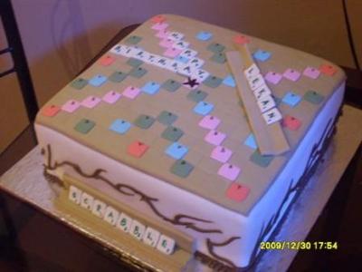 Scrabble Board Cake