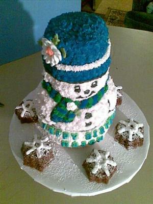 Stand Up Snowman Cake