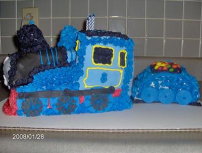 Thomas Train and M&M Cake