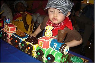 Jacks 3rd Birthday Party Train Birthday Cake