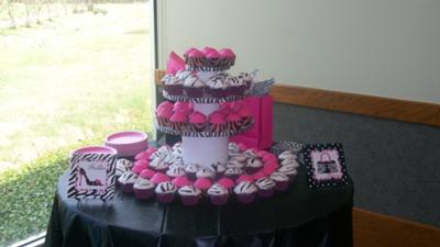 Zebra Print Bridal Shower Cupcakes